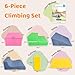 EOSAU Toddler Climbing Toys Indoor, 6-Piece Baby Foam Climbing Blocks Set, Soft Play Climbing Toys for Toddlers 1-3, Indoor Climb Crawl & Slide Activity Play Gym for Kids (Bright Color)