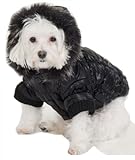 Fashion Pet Quilted Dog Parka, Black, Small