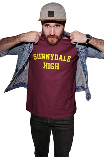 Image of Sunnydale High Maroon Adult Mens Ladies Unisex Crew Neck T-Shirt Vampire