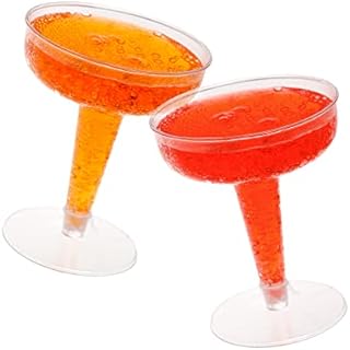 STACKABLES ~ Plastic 4oz Champagne Glasses ~ Set of 40 2 Peice Stick Together Cocktail Glass ~ Reusable Clear Party Glasses for Weddings Parties & Events
