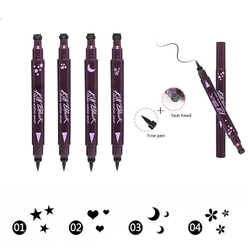 Set 4 Delineadores Doble Punta Sello Corazón/Flor/Luna/Estrella miniatura 5