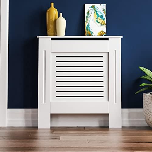 Vida Designs Milton Radiator Cover Modern White Painted MDF Cabinet, Small