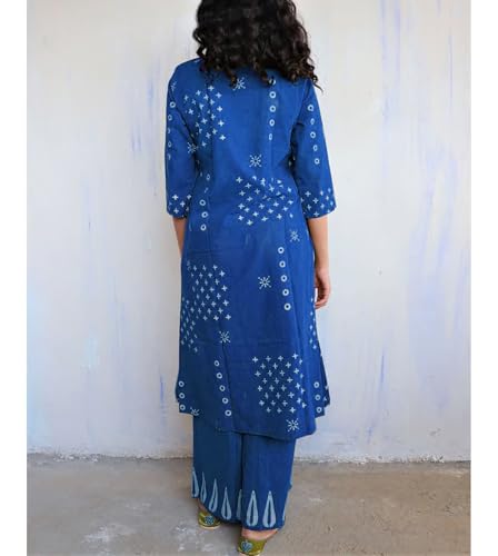 Image of GoSriKi Women Kurta Set | Rayon Viscose Printed A Line Kurta with Pant | Ethnic Wear for Women | Indian Casual Office Daily Summer Outfit