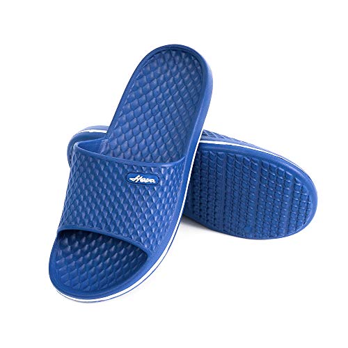 Image of FUNKYMONKEY Men's Shower Slides - Non Slip Quick Drying Sandals for Men - Lightweight Pool Beach Bathroom Slippers Indoor Outdoor