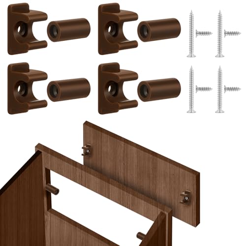 Juexica 4 Pairs False Cabinet Front Clip False Drawer Clips, Brown