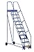 Vestil LAD-11-21-G Warehouse Ladder, 58 Degree, Grip, 11 Step, 21", Blue