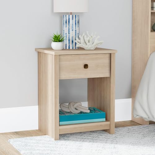 Image of Sauder River Ranch Nightstand W /Drawer, Harvest Walnut Finish