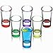 KADAX Verres à liqueur, lot de 6, 28 ml, Verres à shot, Verres à vodka, Petits verres, Verres à sambuca, Verres à fête, Verres à shot stables (multicolores)