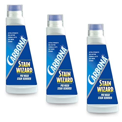 Carbona Stain Wizard | Bio-Enzyme Stain Remover | Eliminates Fat, Oil, Blood, Milk, Fruit, Ketchup, Vegetables & Baby Food Stains | Save On Skin & Washable Fabrics | 3 Pack