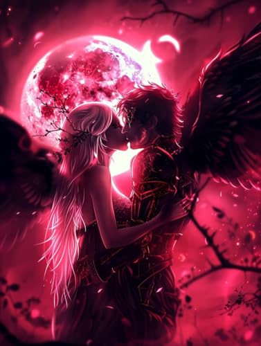 Couple Paint by Numbers Kit for Adults, Romantic Paint by Number, Canvas for Painting Art Set with Brushes and Acrylic, DIY Oil Painting Kit Crafts Hobbies, for Home Wall Decor, (28x38inch) Q-4215