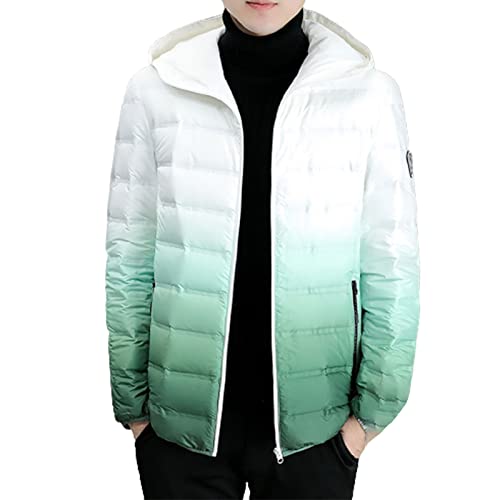 Doudoune homme à capuche compressible veste thermique duvet vert XL