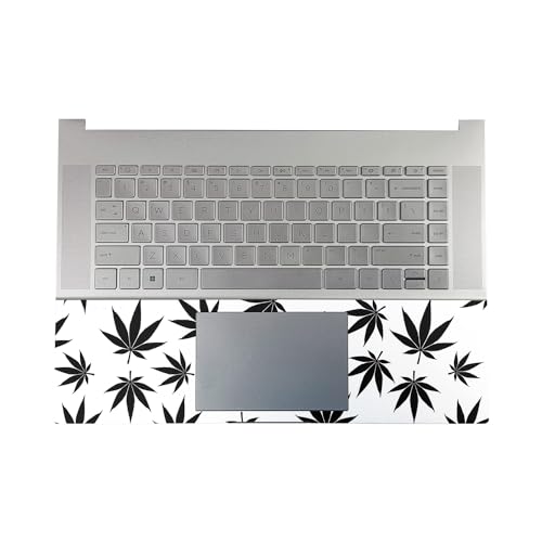 Image of Gaming Skin Compatible with HP Envy x360 16 inch (2023) - Pot Leaves Black - Premium 3M Vinyl Protective Wrap Decal Cover - Easy to Apply | Crafted in The USA by MightySkins