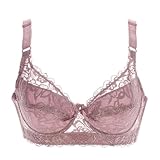 Necalisi Spitzen BH Hellviolett Damen Ungefüttert Bügel Spitze BH mit Gepolstert Schulter Gurte Push Up BH Komfort BH Bustier Ungepolstert Soft Cup Vollschalen BH Push up extrem 85D