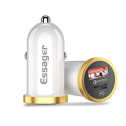 Sconosciuto Essager 5A PD Ricarica Veloce Tipo C + USB Dual Port caricabatteria da Auto per iPhone X XS Max Xiaomi Mi8 Mi9 S10 S10+