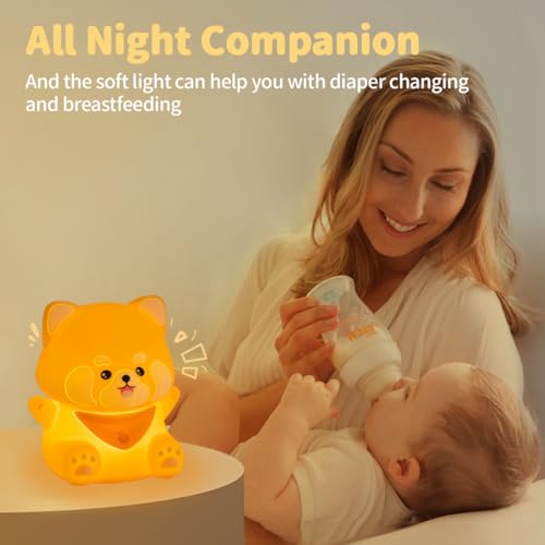 Image of Rytinazzz Silicone Night Light for Kids, 50H Long Battery Red Panda Lamp, Cozy Gift Light for Kids, Soft Dimmable Bedside Light, Rechargeable Tap Control