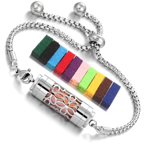 JEAN SMILE Essential Oil Diffuser Bracelet: Stylish Stainless Steel Locket, Unleash the Power of Aromatherapy, Unique Gift Set,XL105-5