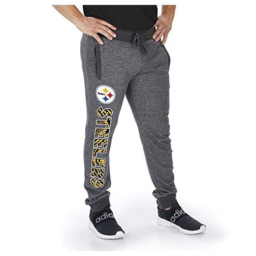 Officially Licensed Zubaz Men's NFL NFL Men's Marbled French Terry Jogger, Pittsburgh Steelers, Size XX-Large