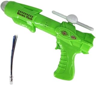 لعبه مسدس بلاستيك بلون اخضر صوت وضوء بريشه بتنور خمات عاليه الجوده بلون اخضر عرض قطعه واحده