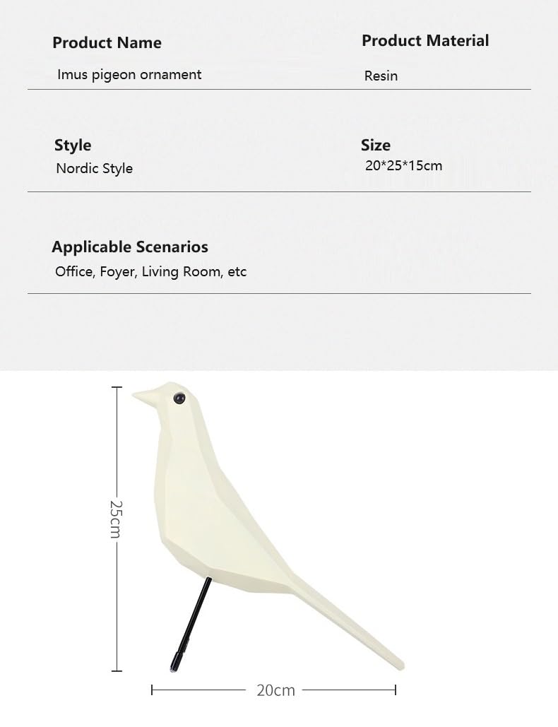 Escultura Adornos De Resina Modernos Nórdicos Geométricos Bird Office Decoración para El Hogar Artesanía - Naranja