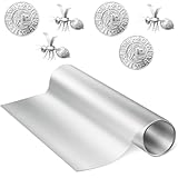 Yaocom Aluminum Metal Crafts DIY Foil Roll 12 Inch x 40 ft 0.05 mm Thick for Art Project Aluminum Flashing Roll Wide Sheet Multipurpose Metal Sheets(Silver)