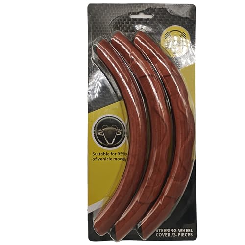 PICKSHI ハンドルカバー スエード ステアリングカバー ３Ｄグリップ 高級 超薄型S ・M・Ｌサイズ、O型 Ｄ型 幅広い車種で使用可能 暖かい 冬手は冷たくない 夏汗の吸収 滑らない 取付簡単 軽自動車、普通車、軽トラック汎用 (オレンジブラウン)