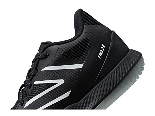 New Balance Men's FreezeLX V4 Turf Lacrosse Shoe, Black/Grey/Polar Blue, 4 Wide