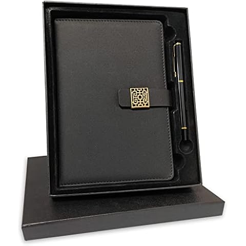 CIOUYAOS A5 Notebook Journal Dairy with Pen Set, Bronze Window Lace Thicken Notepad, Vintage Writing Bound Diary Note Pad for Gifts Travel School Office Home (Black, A5,15x22CM) Cover