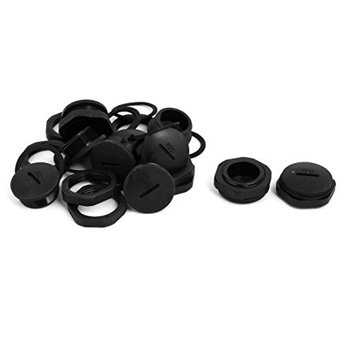 Aexit PG21 Nylon Transmission Male Threaded Cable Gland Screw End Cap Cover Black 10pcs