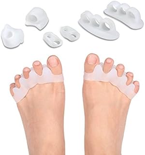 Toe Separator Gel Toe Straightener Corrector, Foot Splint Stretcher Spacer Spreader Bunion Corrector for Hammar Overlapping Toe, Hallux Valgus Tailors Claw Crooked Toes Yogis Dancers Runners