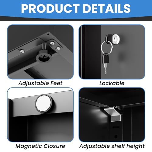 Image of Metal Storage Cabinet for Garage, Tool Cabinet, Utility Cabinet