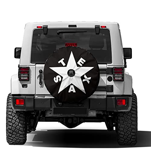 Image of Texas De Zavala Flag Spare Tire Cover with Backup Camera Hole Wheel Tire Cover Fit Trailer, RV, SUV and Many Vehicle 15inch