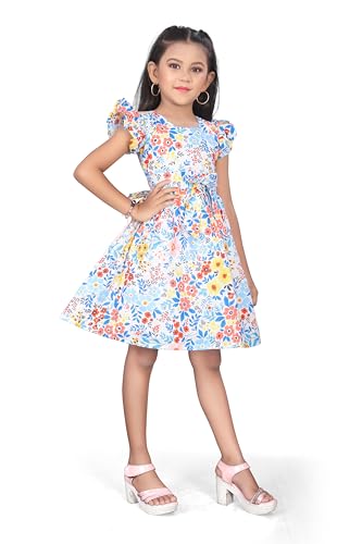 Image of Girls Pure Cotton Soft Frock with Astar, Printed Multicolor for Girl Child