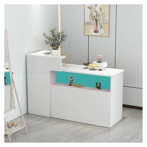 QWEASDF Mostradors de recepción Tiendas，Mostrador de recepción Moderno Simple ，Mesas de recepción de Oficina，MOSTRADOR de Recepción y Oficina.Almacenamiento Frontal Creativo(B6,L47.2in)