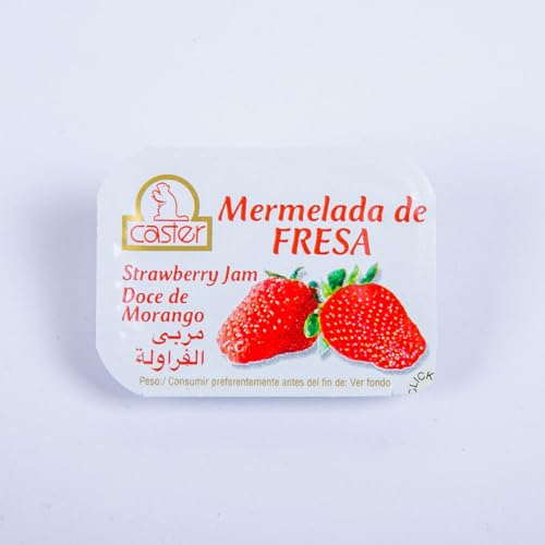 Mermelada en Monodosis 20g – Caja de 396 Tarrinas Individuales | Caster – Ideal para Hostelería, Oficinas y Uso en Casa (Fresa)
