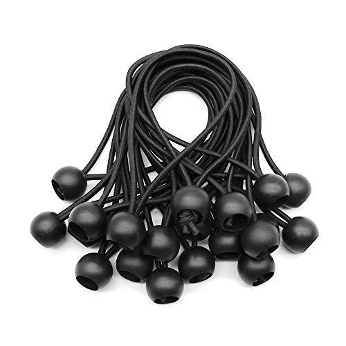 22 Pcs Tensores Elasticos Cuerdas Elásticas con Bola, Bolas de Bungees Tensor para Lonas, Tensor Tienda de Campaña (15cm)