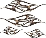 Camouflage Flame Graphics Decal Set for Golf Cart, Large Size, Hunting Pattern