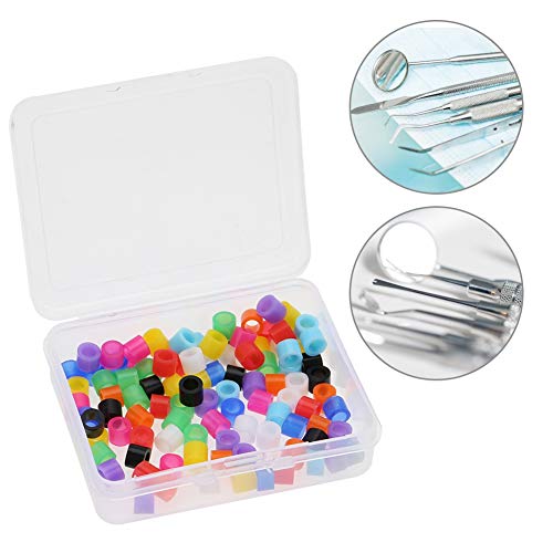 100 pieces Autoclavable Universal Dental Instrument Orthodontic Silicone Code Rings, Dental Code Rings Dental Instrument Code Rings for multi-colored universal dental instruments