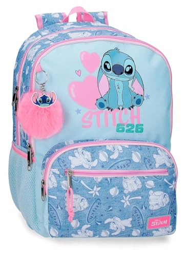 Sac à dos Stitch bleu à cœurs pour une rentrée scolaire pleine de joie