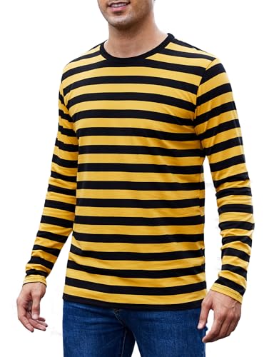 T-shirt rayé noir et blanc manches longues coton respirant confort