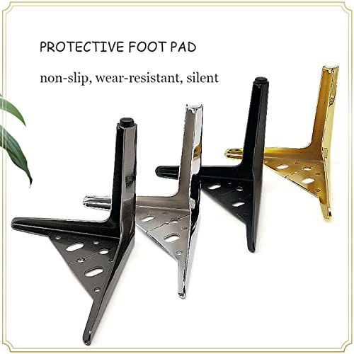 Patas de metal para muebles con almohadillas protectoras de suelo, pack de 4 5