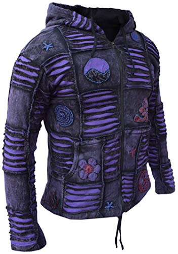 Gheri Purple Men's Cotton Razor Cut Gothic Hippie Jacket4