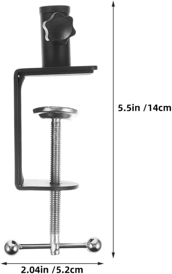 2pcs Black Aluminium Alloy Desk Lamp Replacement Clamp