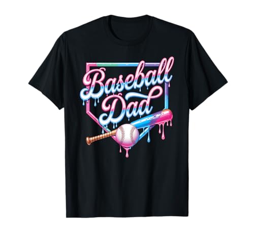 面白いダダお父さんの父親の日野球アイスクリームドリップバースデー Tシャツ