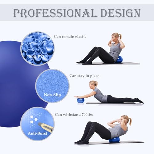Image of PL-0003 Soft Exercise Ball, Anti-Burst Yoga Ball Chair Supports 2200lbs PL-0003