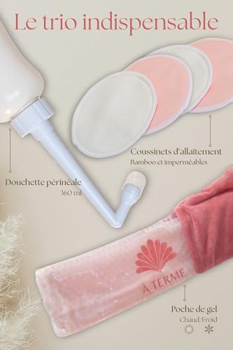 Kit postpartum d'excellence en bambou avec poches thermiques et douchette - 2