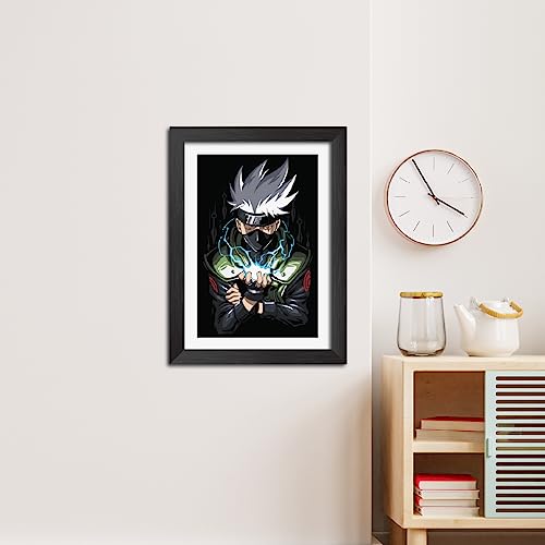 Image of TenorArts Kakashi Hatake Posters Naruto Anime Poster Laminated Photo Frame Painting with Matt Finish Black Textures (12inches x 9inches)