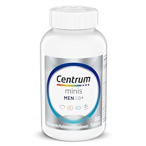 Centrum Minis Silver Multivitamin for Men 50 Plus, Multivitamin/Multimineral Supplement, Vitamin D3, B-Vitamins and Zinc, Non-GMO Ingredients, Supports Memory and Cognition in Older Adults – 280 Ct