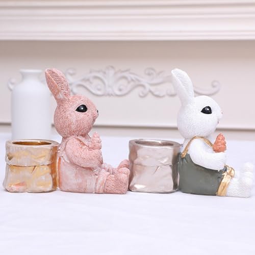 Lapin de Pâques en résine : figurine décorative maison, fête et bureau
