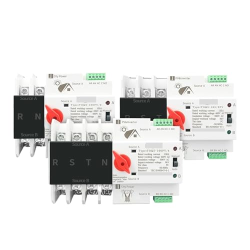 Inverseur de source automatique 4P 100A pour rail DIN photovoltaïque et onduleur