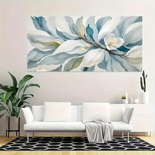 Impression sur toile abstraite blanche et cadre 20x40 - 2